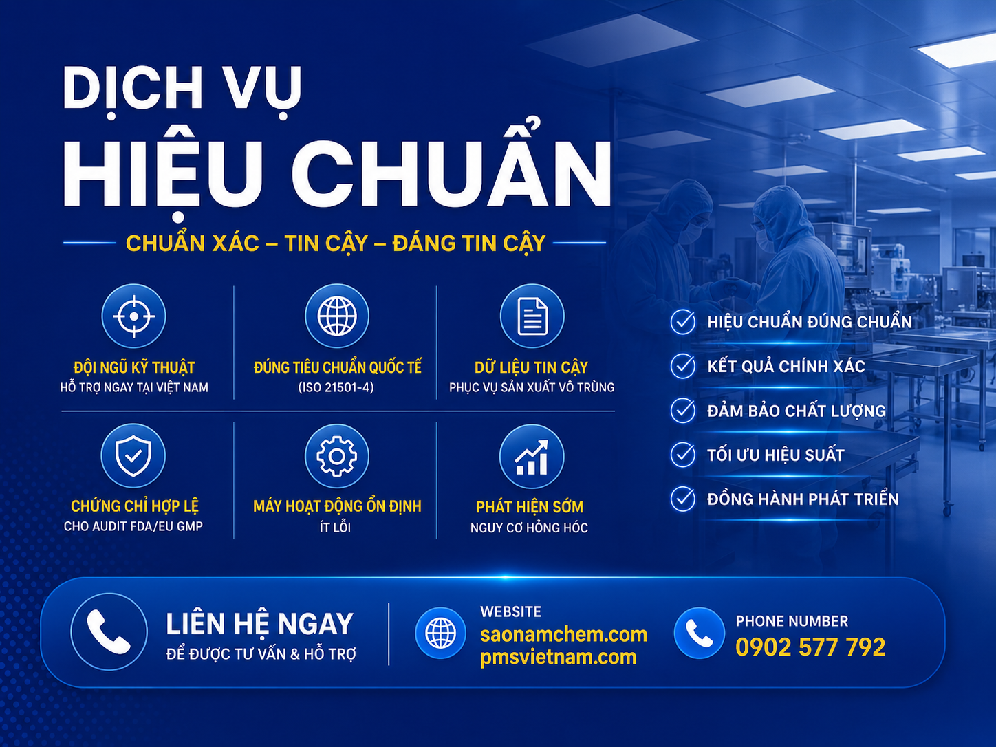 Dịch Vụ Hiệu Chuẩn Máy Đếm Hạt Tiểu Phân – Đáp Ứng Chuẩn ISO 21501-4 & Yêu Cầu EU GMP